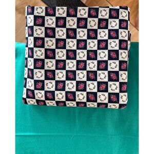 Fabric Bundle Floral Checkerboard Pink Teal (41 x 43) & Teal (58 x 86) Cotton